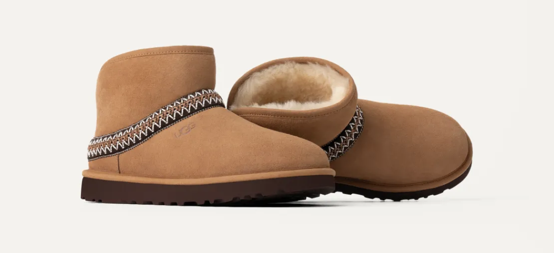 Bottes Classic>UGG Femme Botte Classic Mini Crescent chestnut