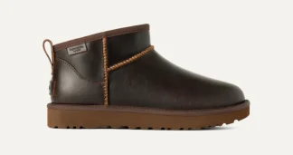 Bottes Classic | Toutes Les Bottes>UGG Femme Botte en cuir Classic Ultra Mini Leather Regenerate ironwood