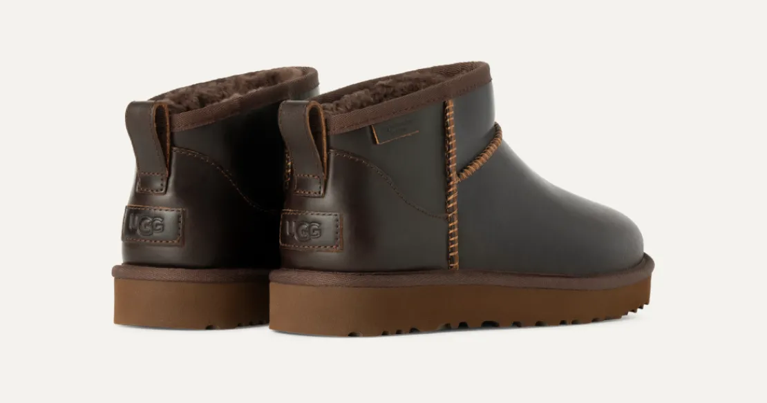 Bottes Classic | Toutes Les Bottes>UGG Femme Botte en cuir Classic Ultra Mini Leather Regenerate ironwood