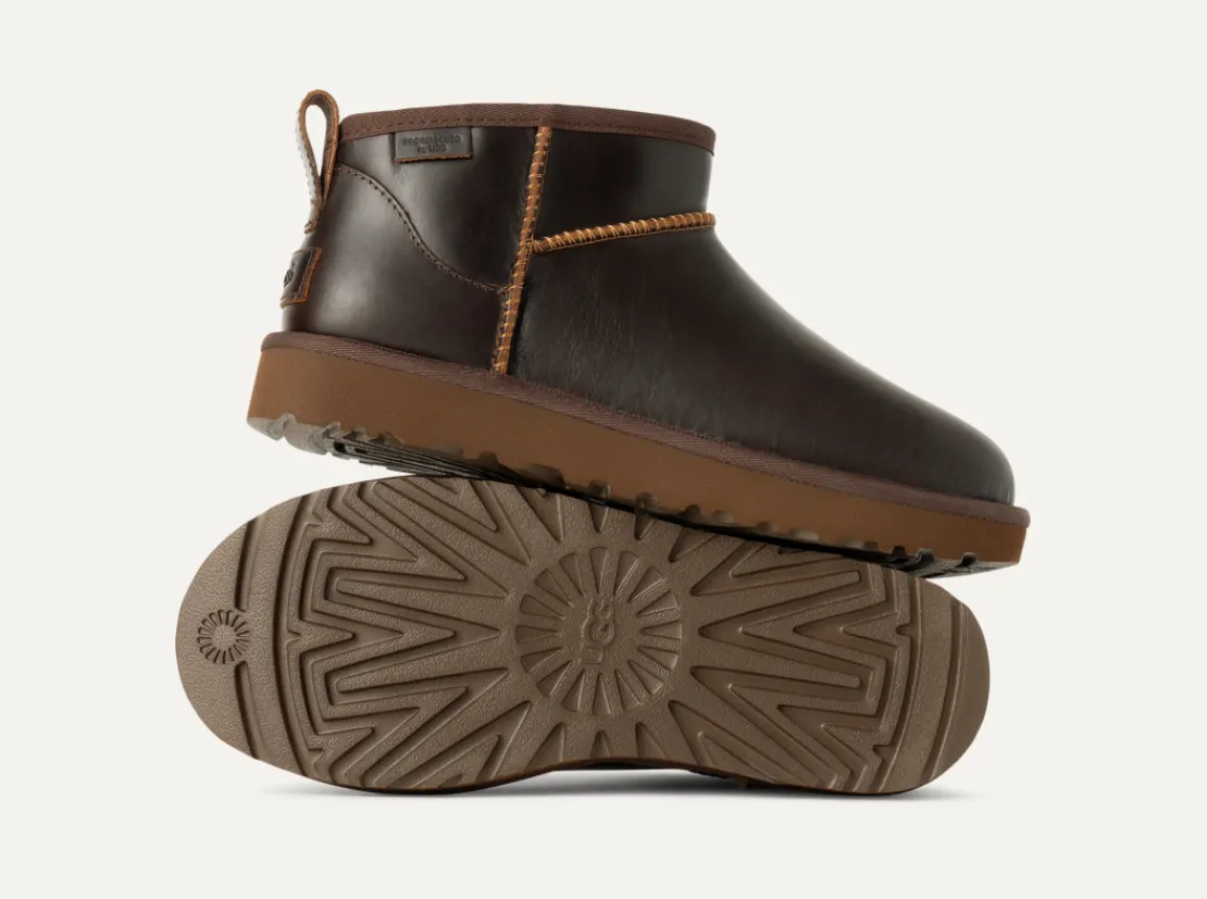 Bottes Classic | Toutes Les Bottes>UGG Femme Botte en cuir Classic Ultra Mini Leather Regenerate ironwood