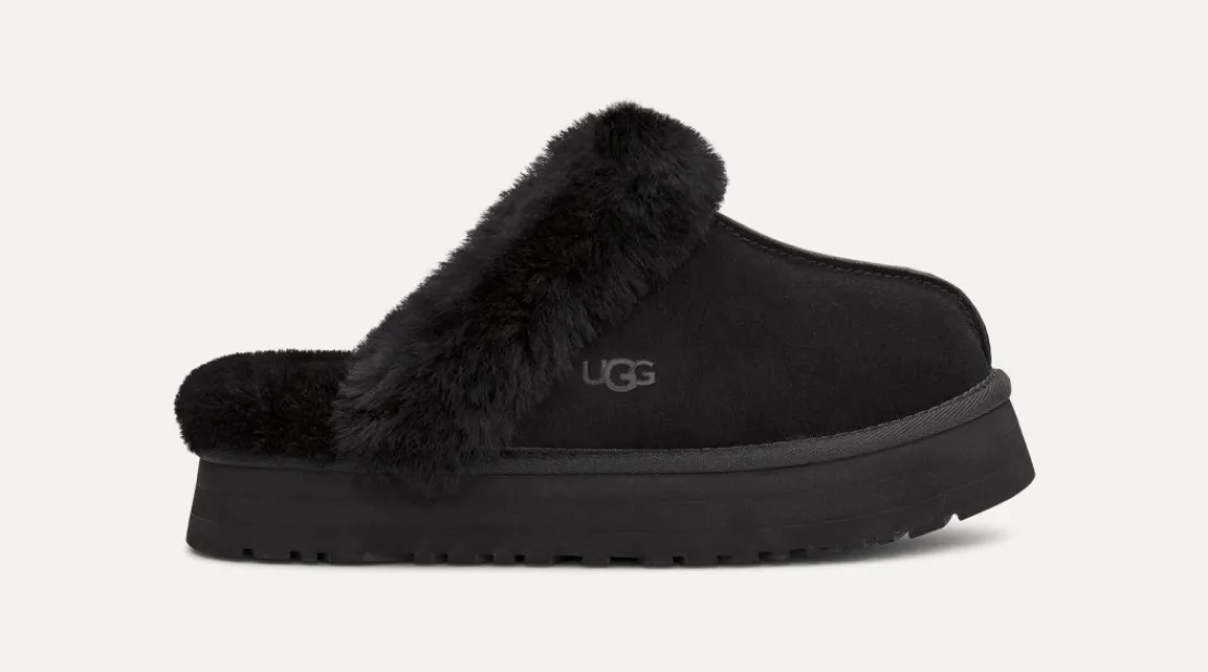 Chaussons>UGG Femme Chausson Disquette black