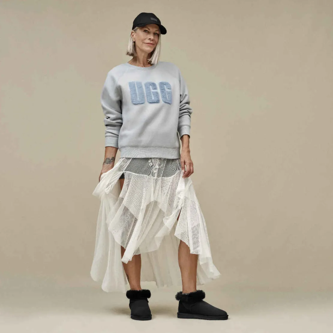 Vêtements D’intérieur | Pulls Et Cardigans>UGG Femme Haut à col rond avec logo duveteux Madeline