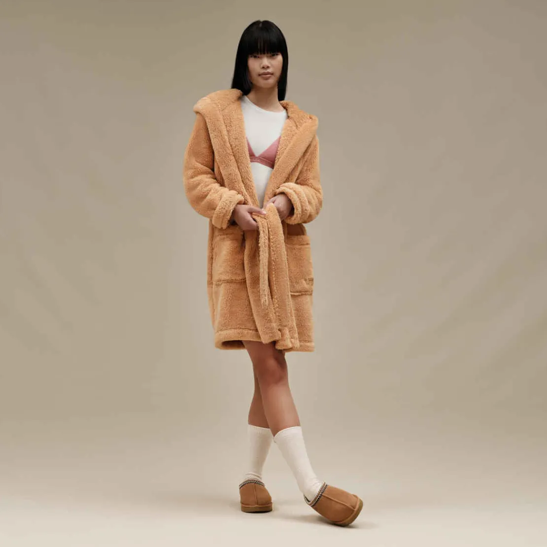 Pyjamas Et Peignoirs>UGG Femme Robe de chambre Aarti en fluff oolong