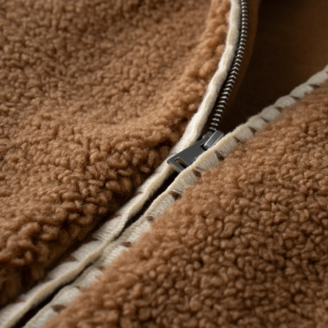Manteaux Et Vestes>UGG Femme Veste Nikia Crochet en fluff chestnut