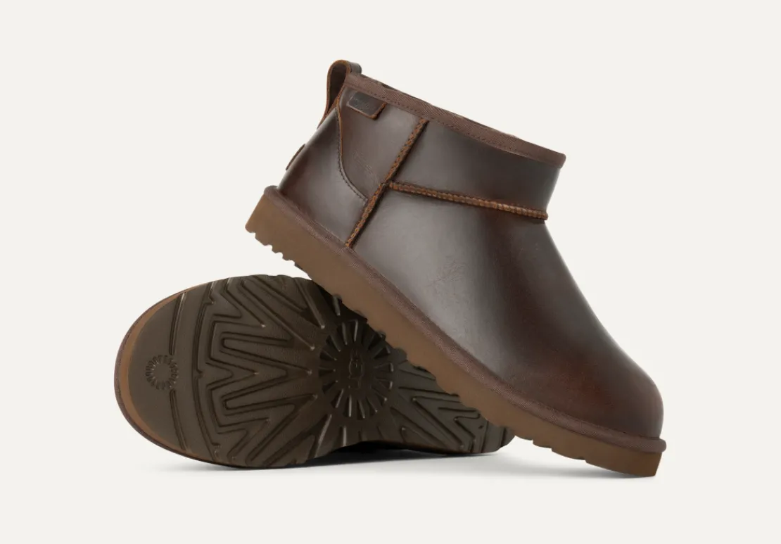 Toutes Les Bottes | Bottes Classic>UGG Homme Botte en cuir Classic Ultra Mini Leather Regenerate ironwood