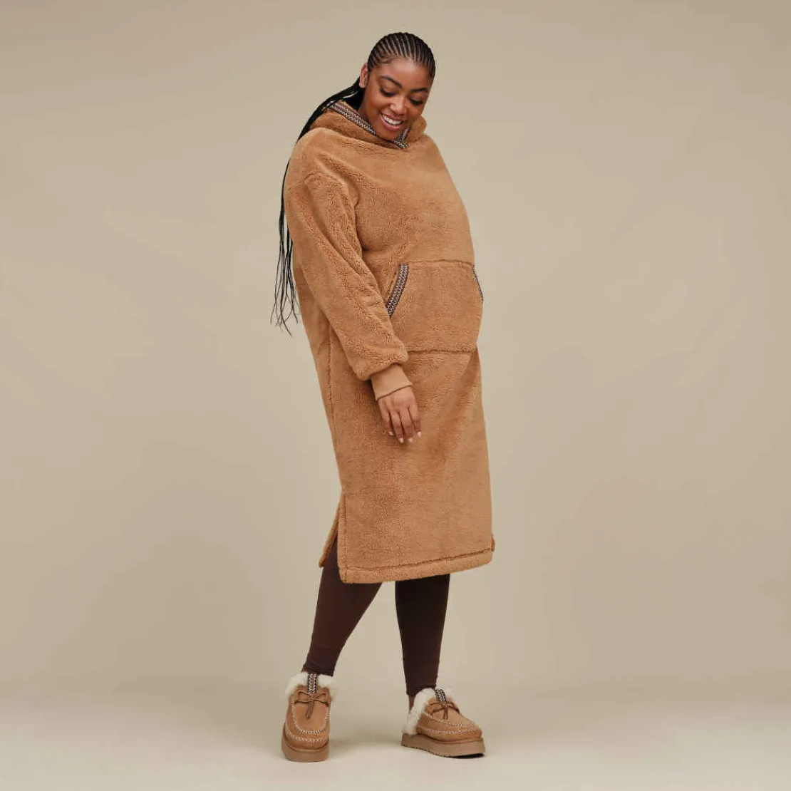 Pyjamas Et Peignoirs | Pulls Et Cardigans>UGG Unisexe Sweat à capuche oversize en fluff chestnut