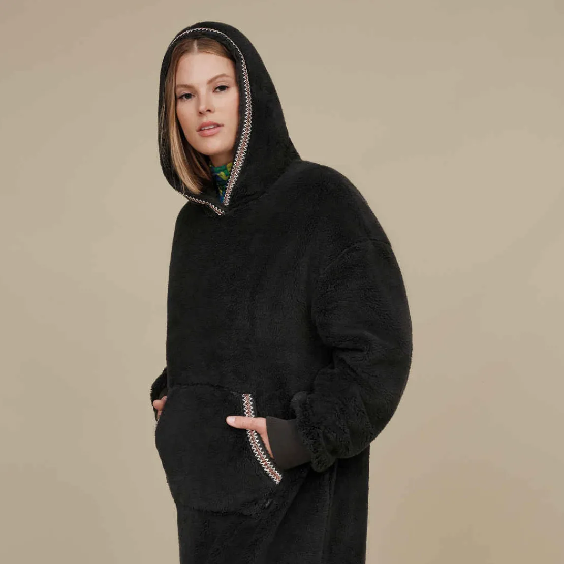 Pyjamas Et Peignoirs | Pulls Et Cardigans>UGG Unisexe Sweat à capuche oversize en fluff black
